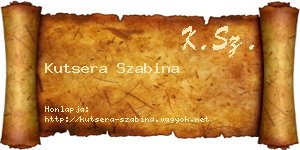 Kutsera Szabina névjegykártya