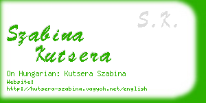 szabina kutsera business card